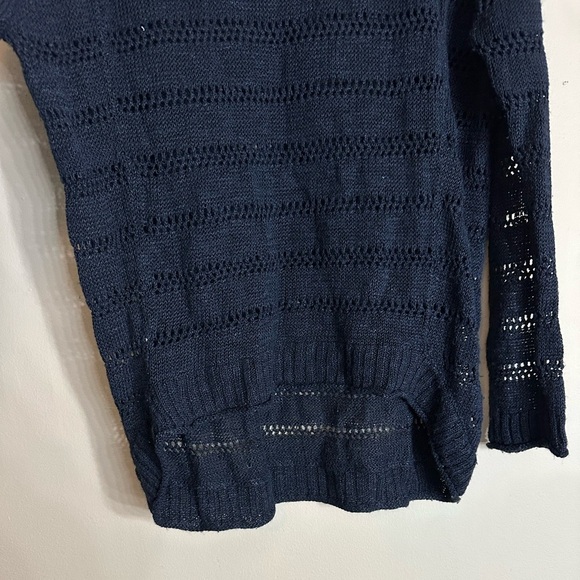 BCBGMAXAZRIA Black Sheer Knit Sweater Size M boho - Picture 3 of 4